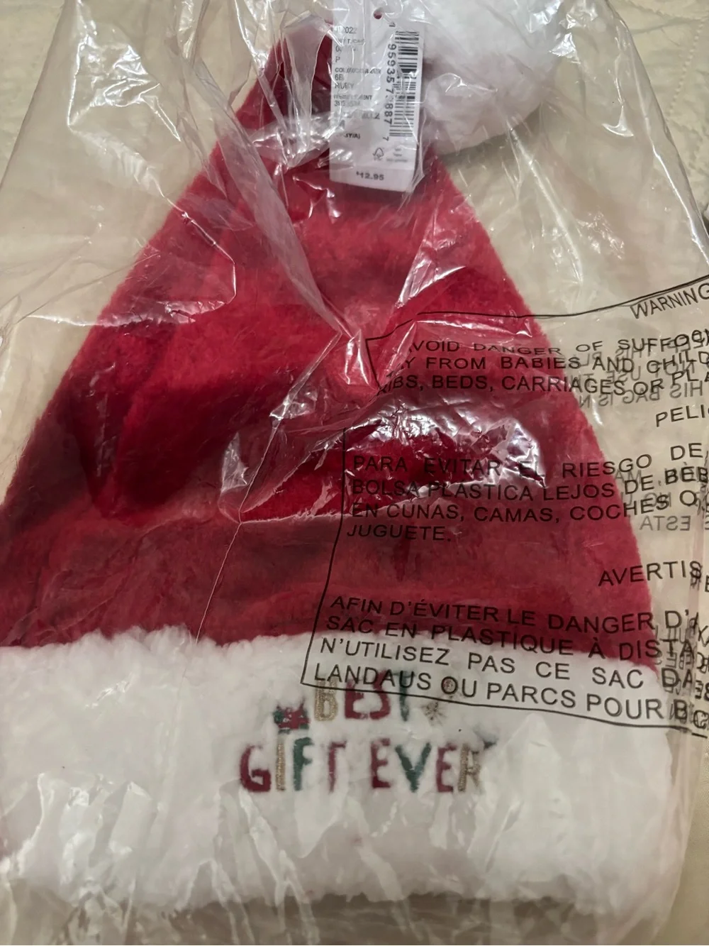 BEST GIFT EVER 2T-3T Festive Red & White Kids Santa Hat